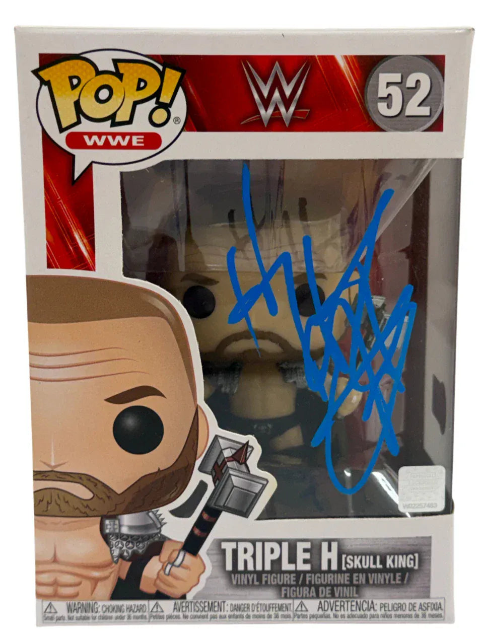 Triple H Triple WWE autographed Funko Pop #52 with certificate of authenticity