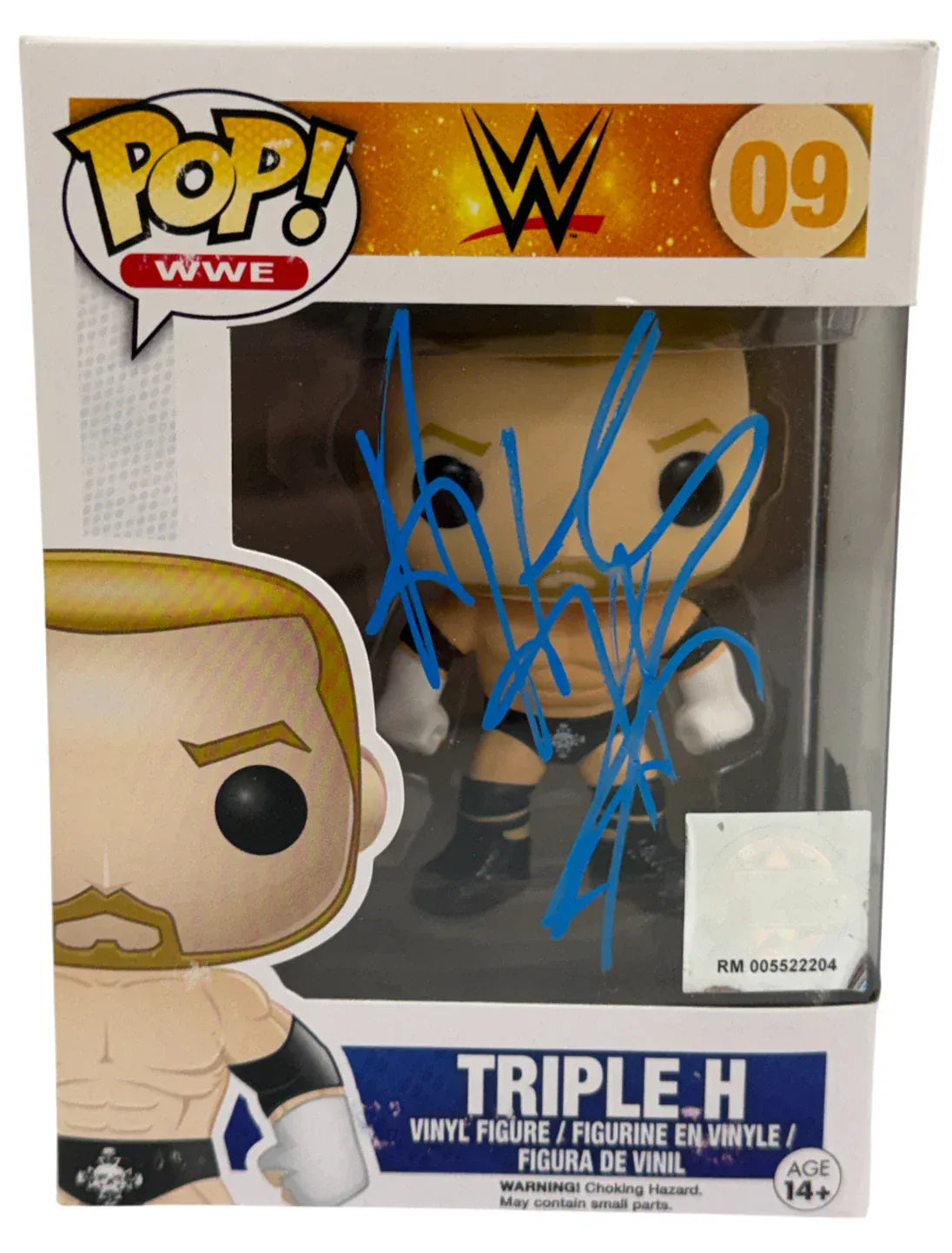 Triple H Triple WWE autographed Funko Pop #09 with certificate of authenticity