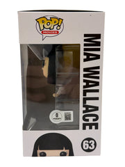 Uma Thurman Mia autographed Funko Pop #63 - signature closeup with COA