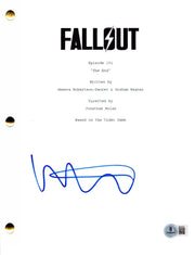 Walton Goggins signed Fallout script with Beckett Hologram & QR Code