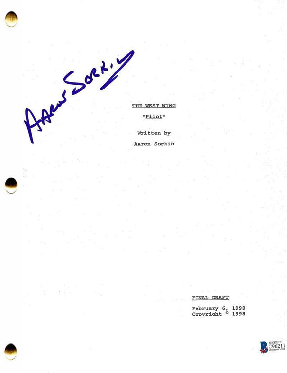 Aaron Sorkin Authentic Autographed 'West Wing' Script