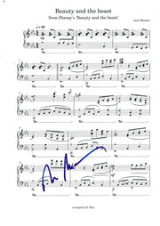 Alan Menken Signed Beauty and the Beast Lyrics & Sheet Music from Pocahontas Certified Authentic