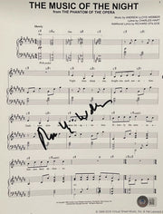 Andrew Lloyd Webber of the Night Sheet Music Signed Webber The Music the Night Lyrics & Sheet Music Beckett COA