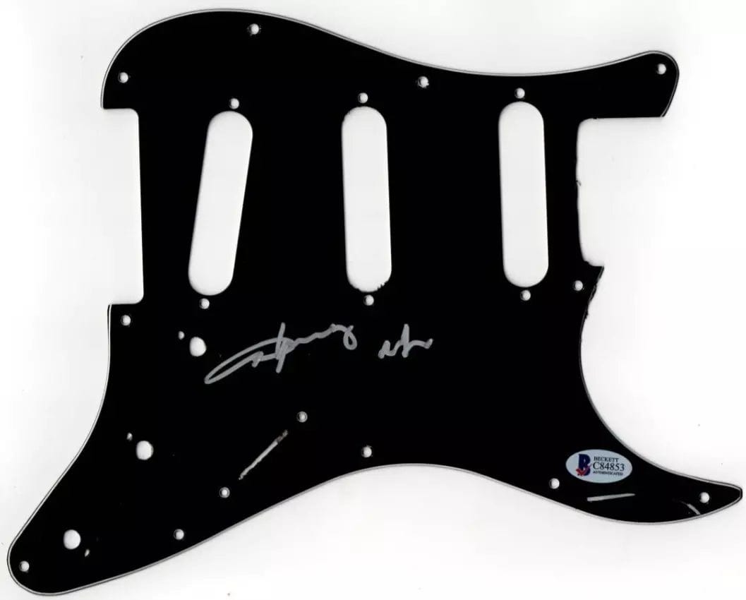 Angus Young of AC/DC Authentic Autographed Stratocaster Pickguard