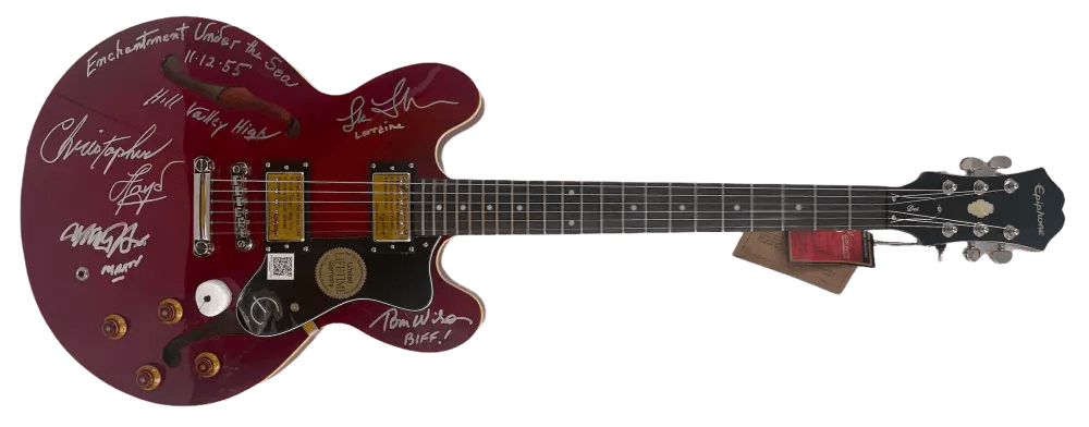 Christopher Lloyd Signed Guitar from Back to the Future Beckett COA - Item #1 - Detail View