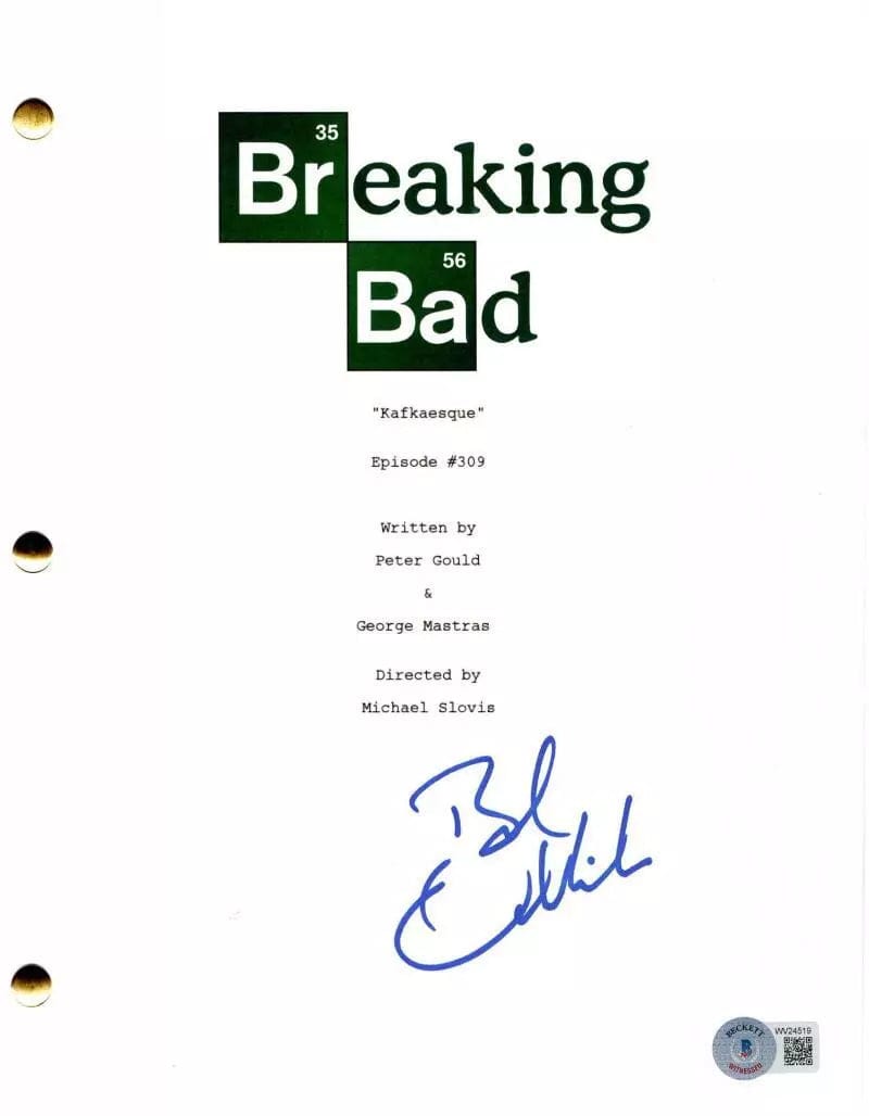 Bob Odenkirk Authentic Autographed Breaking Bad 'Kafkaesque 3x09' Script