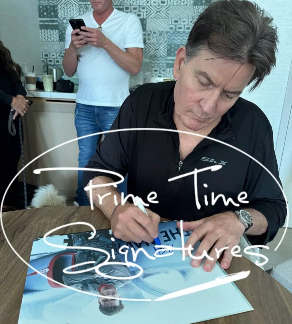 Charlie Sheen Signed 11x14 Photo from Hot Shots Beckett COA - Item #1 - Detail View