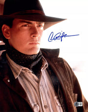Charlie Sheen Signed 11x14 Photo from Young Guns Beckett COA - Item #2