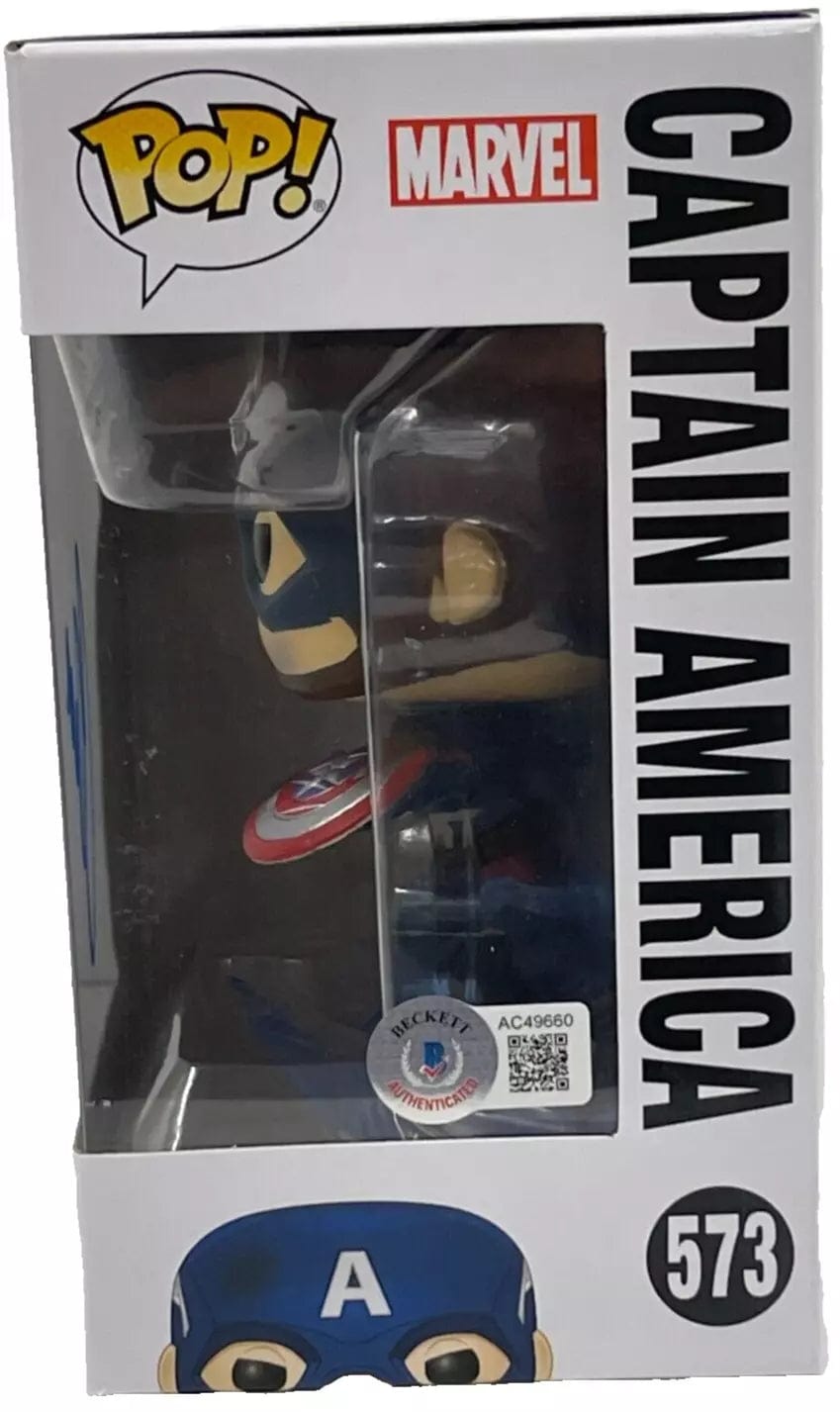 Chris Evans Signed Funko from The Avengers: Endgame Beckett COA - Detail View