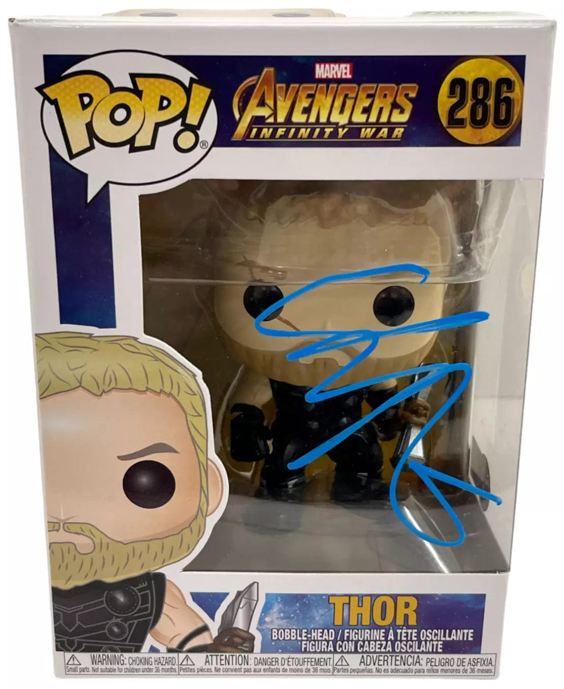 Chris Hemsworth Authentic Autographed Thor 286 Avengers Infinity War Funko Pop Figure