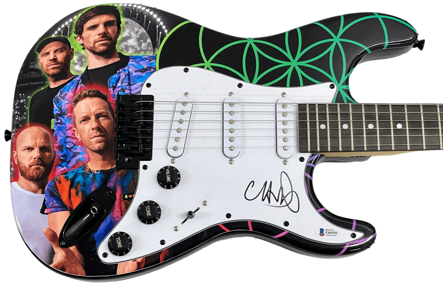 Chris Martin of Coldplay Authentic Autographed Full Size Custom Electric Guitar