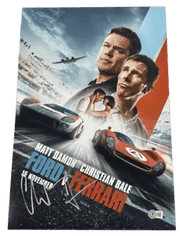 Christian Bale Signed 12x18 Photo from Ford V Ferrari Beckett COA