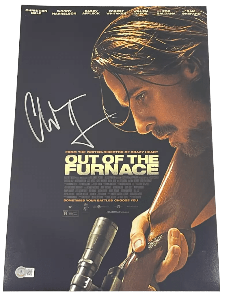 Christian Bale Signed 12x18 Photo from Out of the Furnace Beckett COA