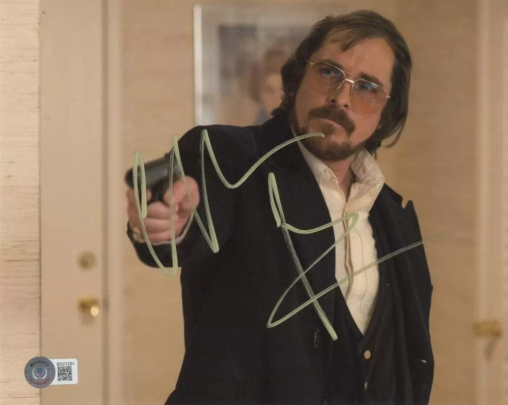 Christian Bale Signed 8x10 Photo from American Hustle Beckett COA