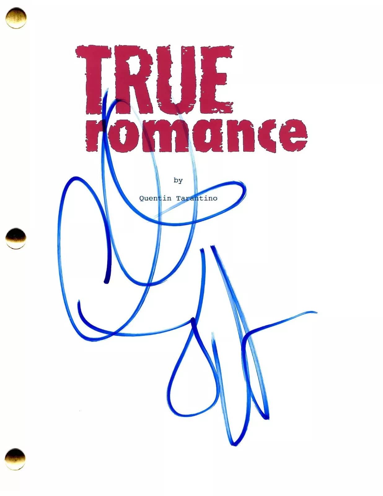 Christian Slater Signed Script from True Romance Certified Authentic