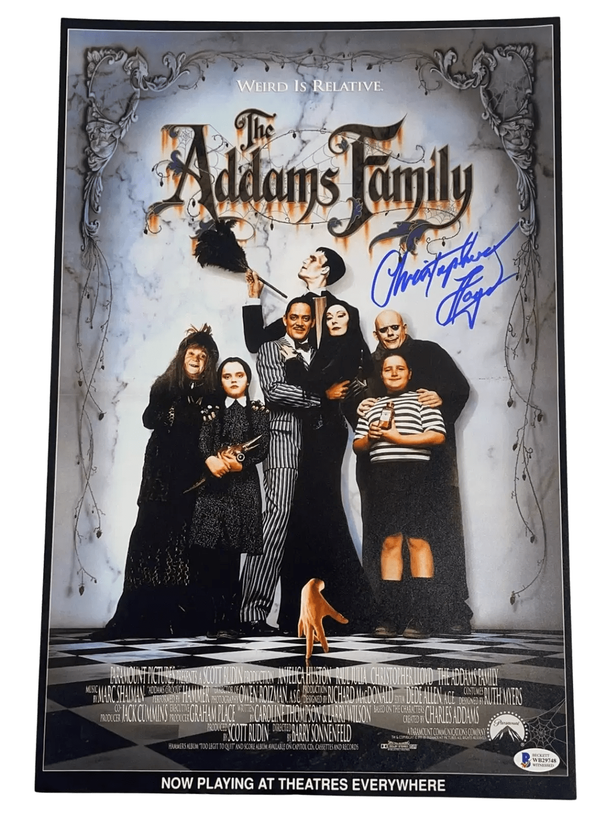 Christopher Lloyd Signed 12x18 Photo from The Addam's Family Beckett COA