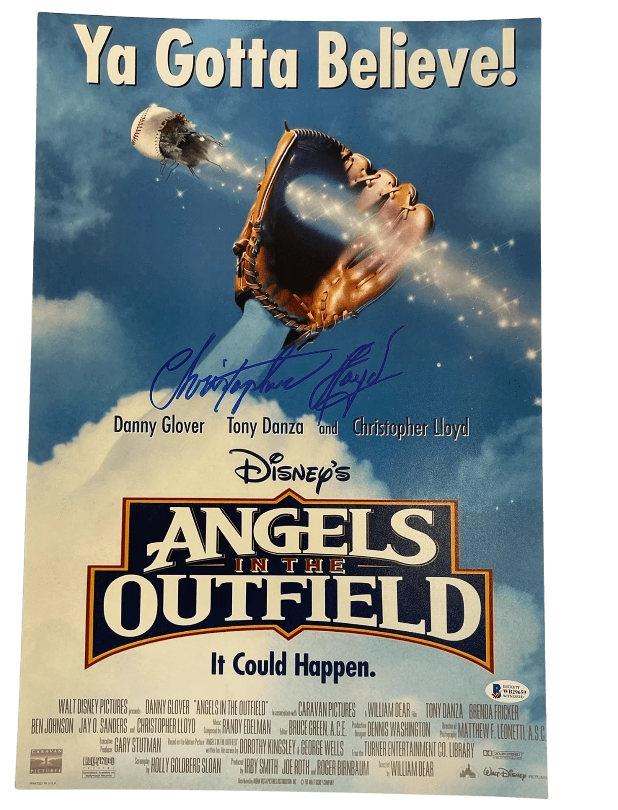 Christopher Lloyd Signed 12x18 Photo from Angels in the Outfield Beckett COA
