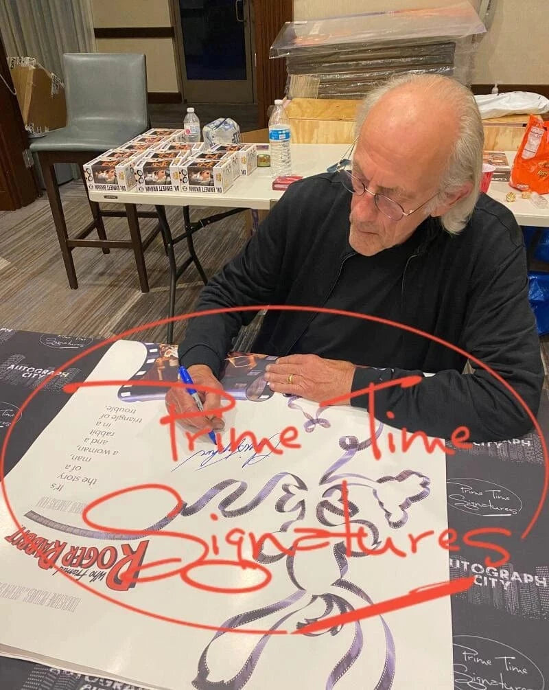 Christopher Lloyd Signed Poster from Who Framed Roger Rabbit? Beckett COA - Detail View