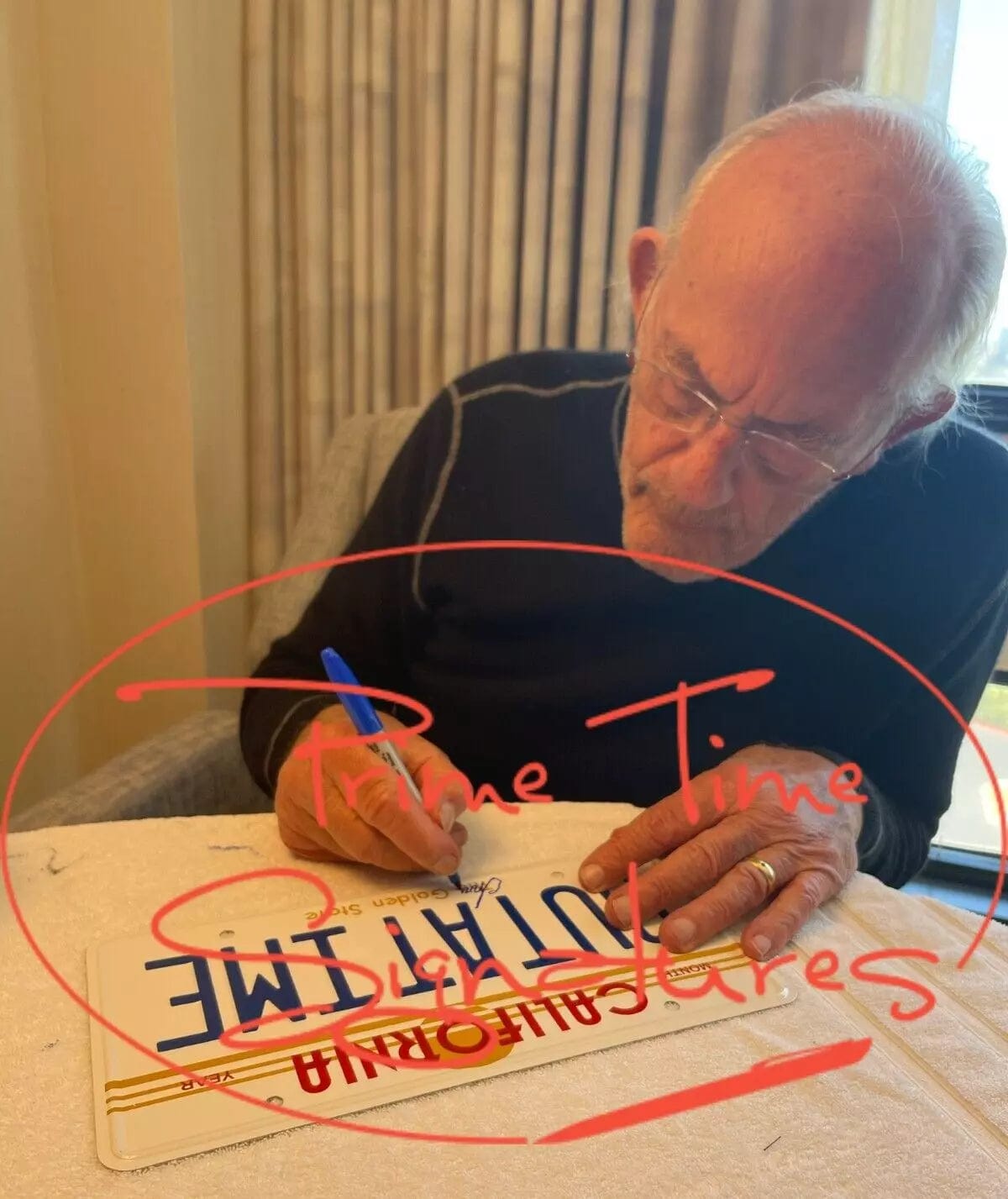 Christopher Lloyd Signed License Plate from Back to the Future Beckett COA - Item #2 - Detail View