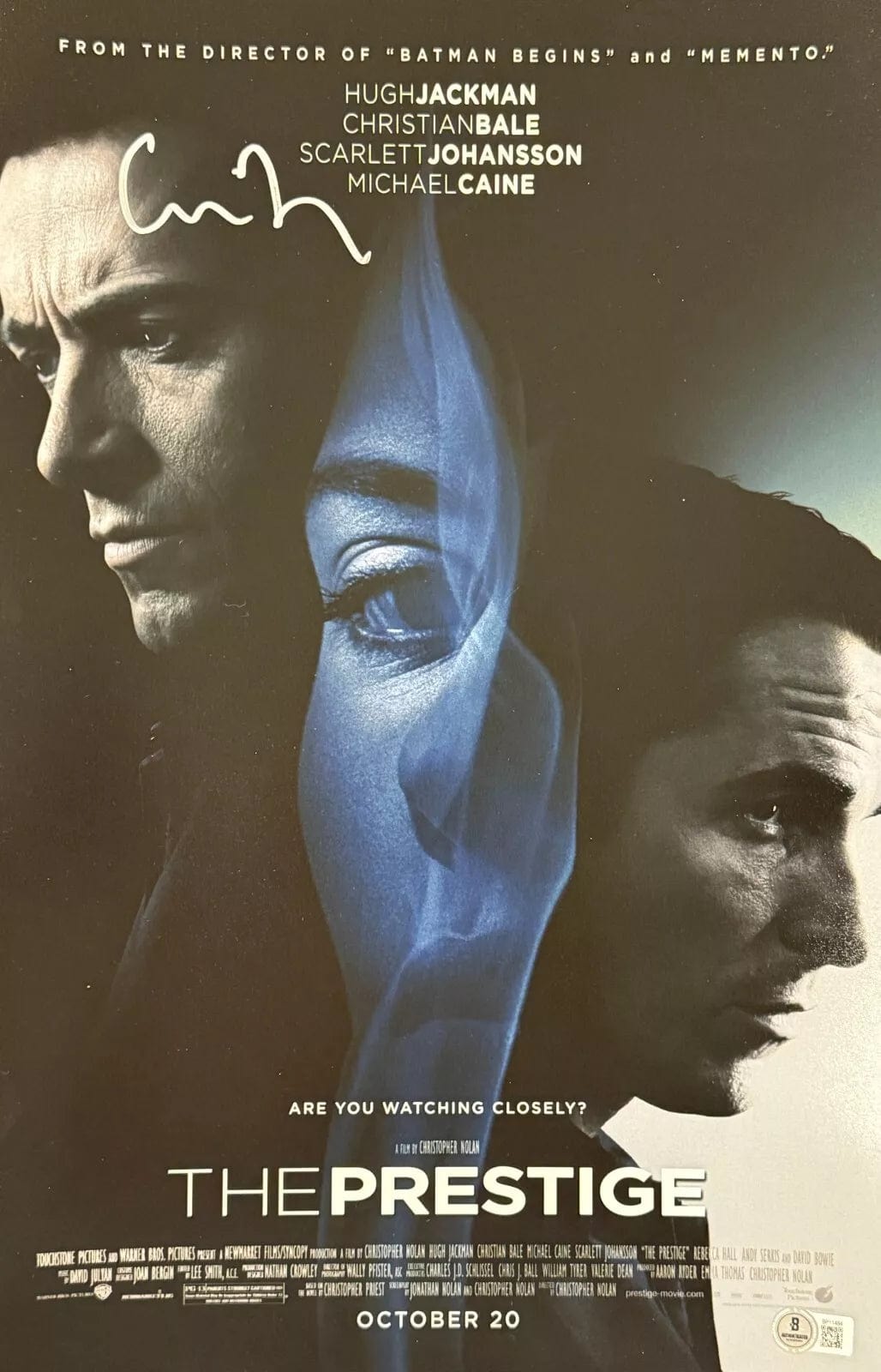 Christopher Nolan Signed 12x18 Photo from The Prestige Beckett COA