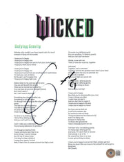 Cynthia Erivo Signed Lyrics & Sheet Music from Wicked Beckett COA