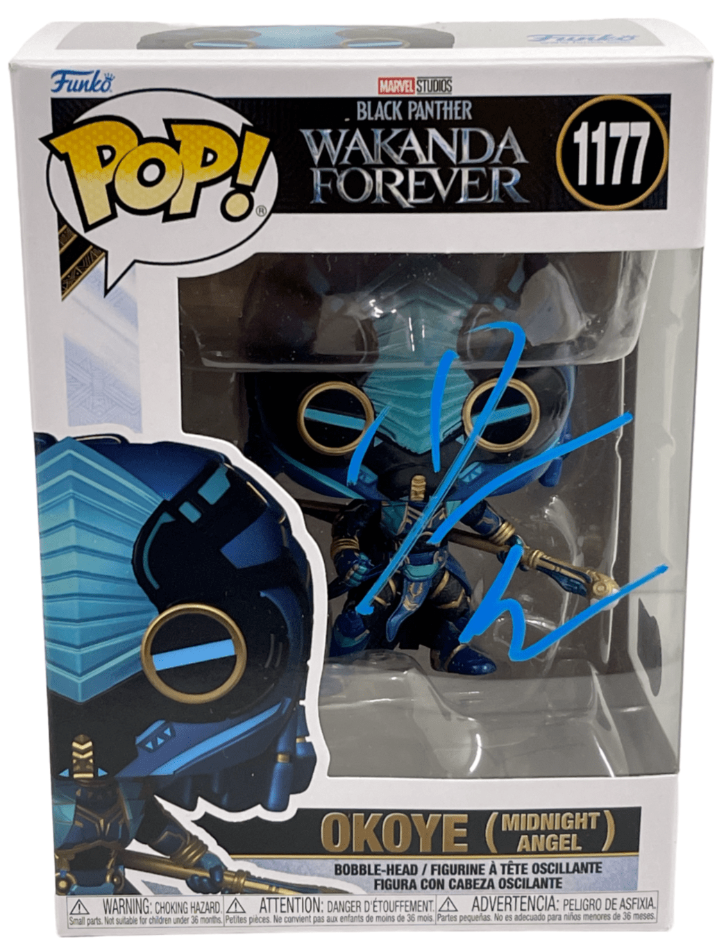 Danai Gurira Authentic Autographed Okoye (Midnight Angel) Wakanda Forever 1177 Funko Pop Figure