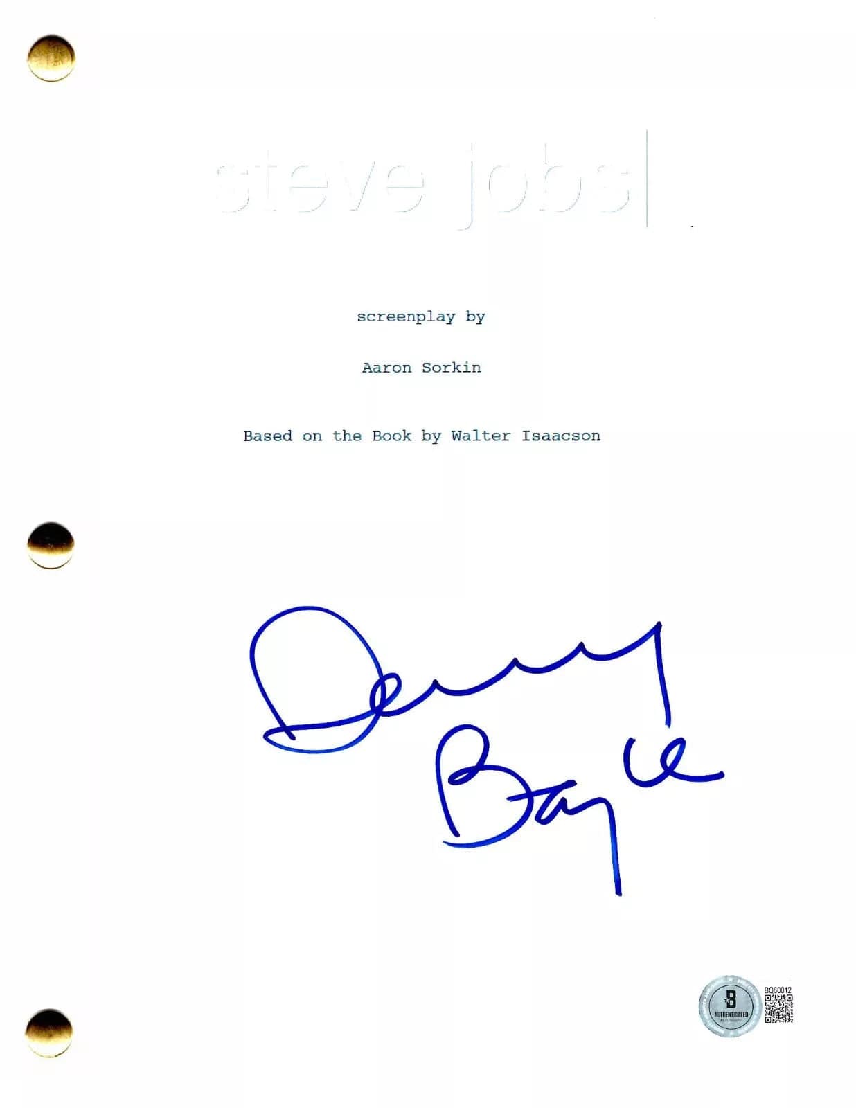 Steve Script Danny Boyle Signed Steve Jobs Script - Beckett COA