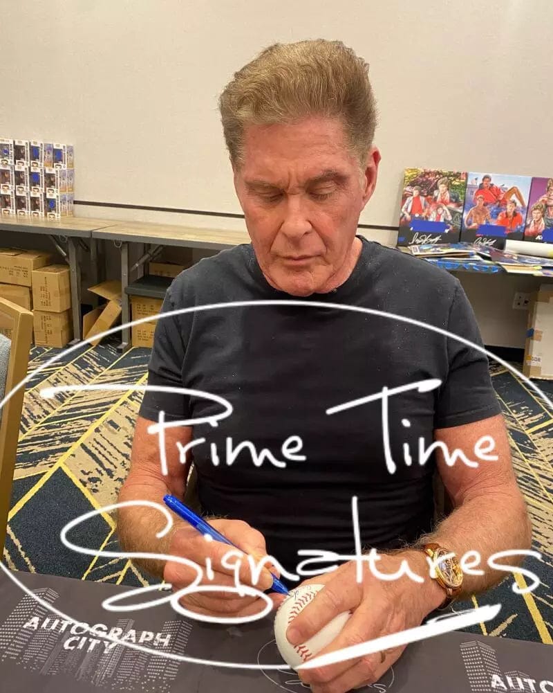 David Hasselhoff Signed MLB Baseball Beckett COA - Alternate Angle