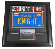 David Hasselhoff & William Daniels Authentic Autographed 'Knight Rider' Replica License Plate with Custom Frame