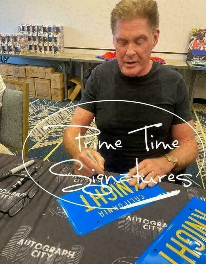 David Hasselhoff Signed License Plate from Knight Rider Beckett COA - Item #2 - Alternate Angle