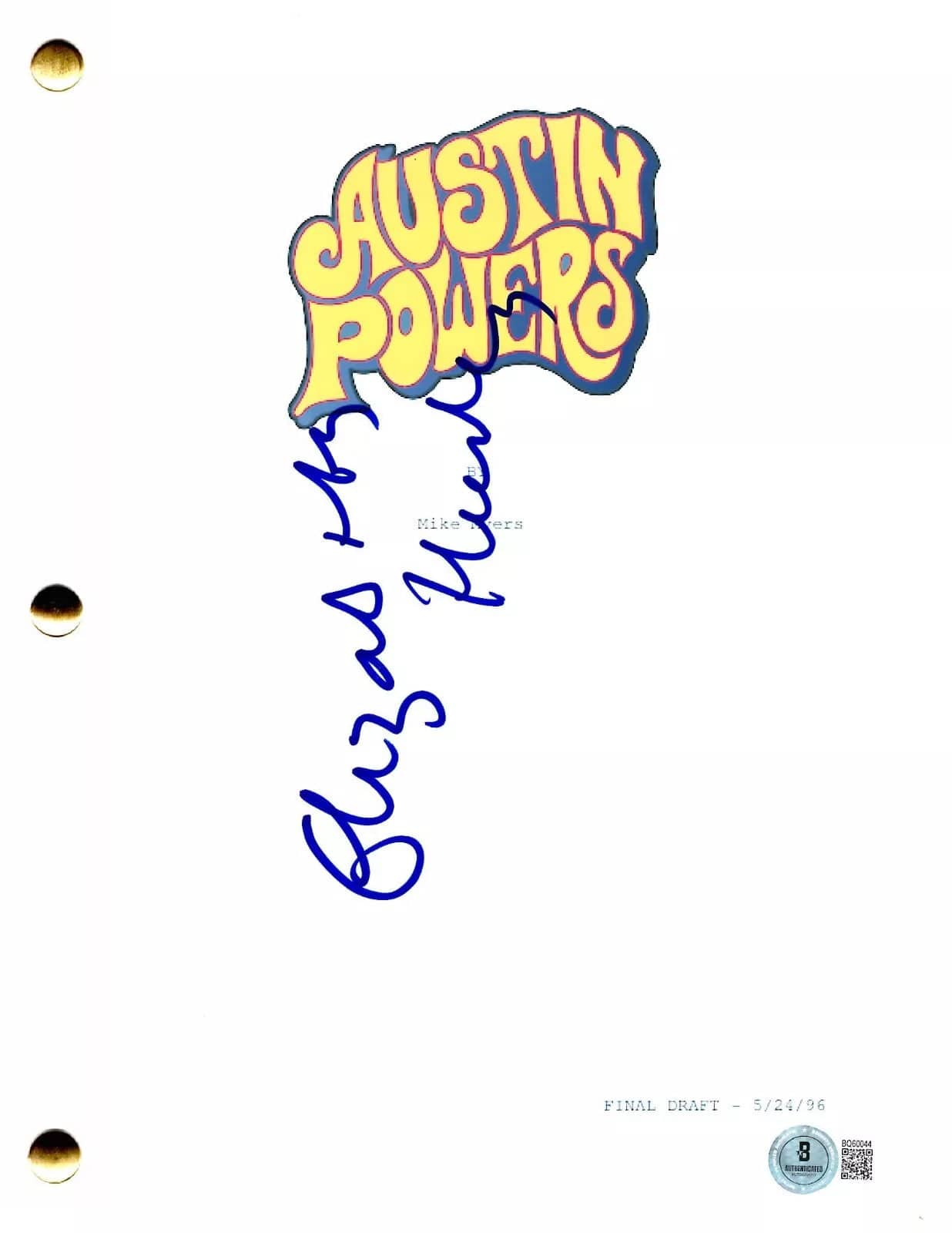 Elizabeth Hurley Signed Austin Powers Script - Beckett COA