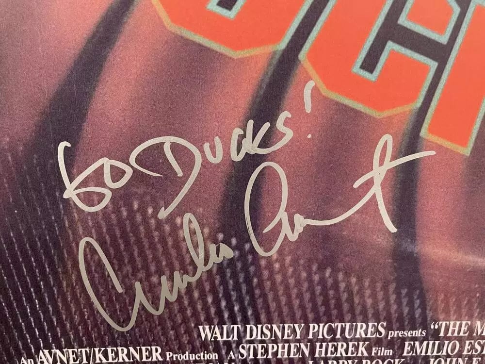 Emilio Estevez Signed Poster from The Mighty Ducks Beckett COA - Item #7 - Alternate Angle