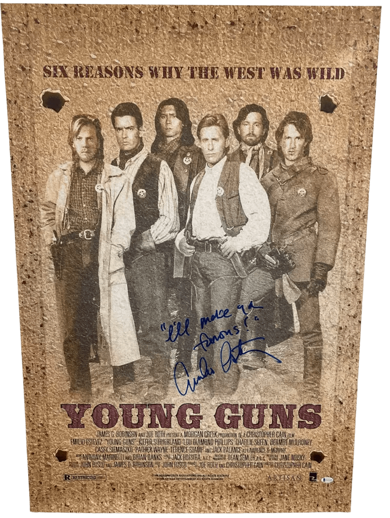 Emilio Estevez Authentic Autographed Young Guns Full Size Poster #5