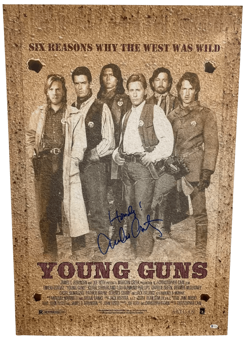 Emilio Estevez Authentic Autographed Young Guns Full Size Poster #4