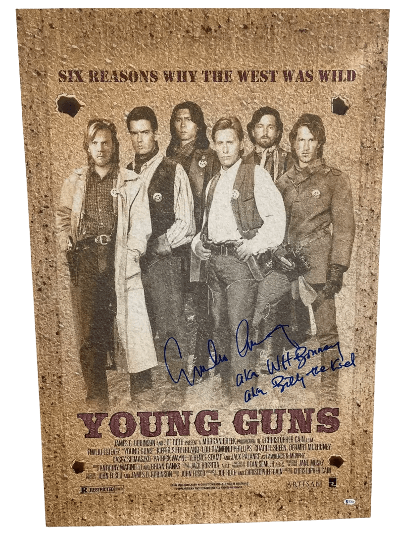 Emilio Estevez Authentic Autographed Young Guns Full Size Poster #2