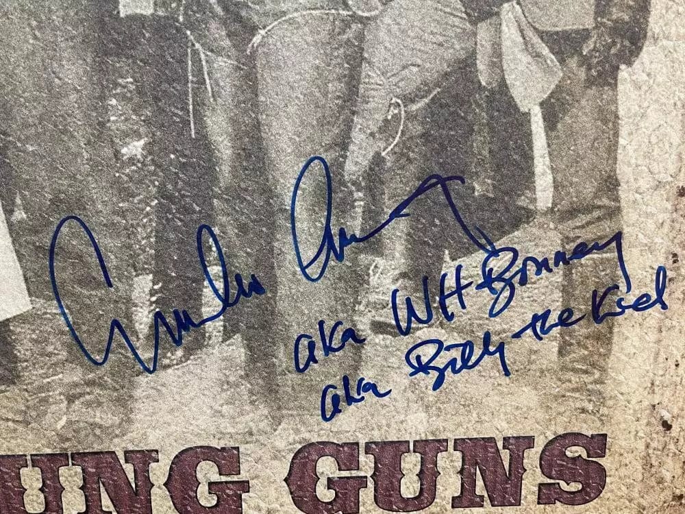 Emilio Estevez Signed Poster from Young Guns Beckett COA - Item #2 - Detail View
