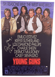 Emilio Estevez Signed Poster from Young Guns Beckett COA - Item #1