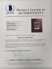 George Lucas Signed Script from Indiana Jones Beckett COA - Item #3 - Detail View