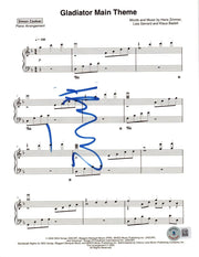 Hans Zimmer Signed Gladiator Main Theme Lyrics & Sheet Music from Gladiator Beckett COA
