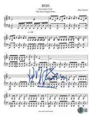 Hans Zimmer Signed Lyrics & Sheet Music from The Dark Knight Rises Beckett COA