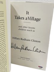 Hillary Clinton Authentic Autographed It Takes A Village Hardcover Book - Prime Time Signatures - Politics