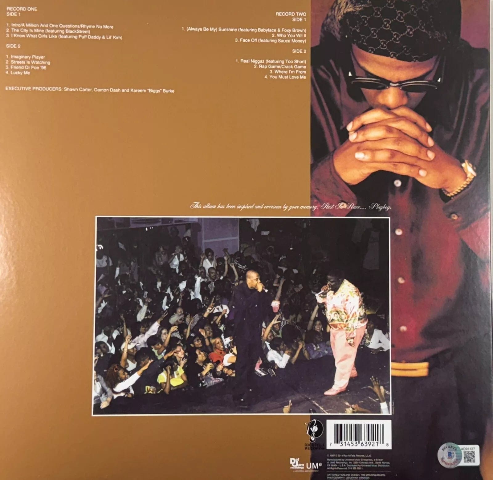 Jay-Z Signed Vinyl Record Beckett COA - Item #1 - Detail View