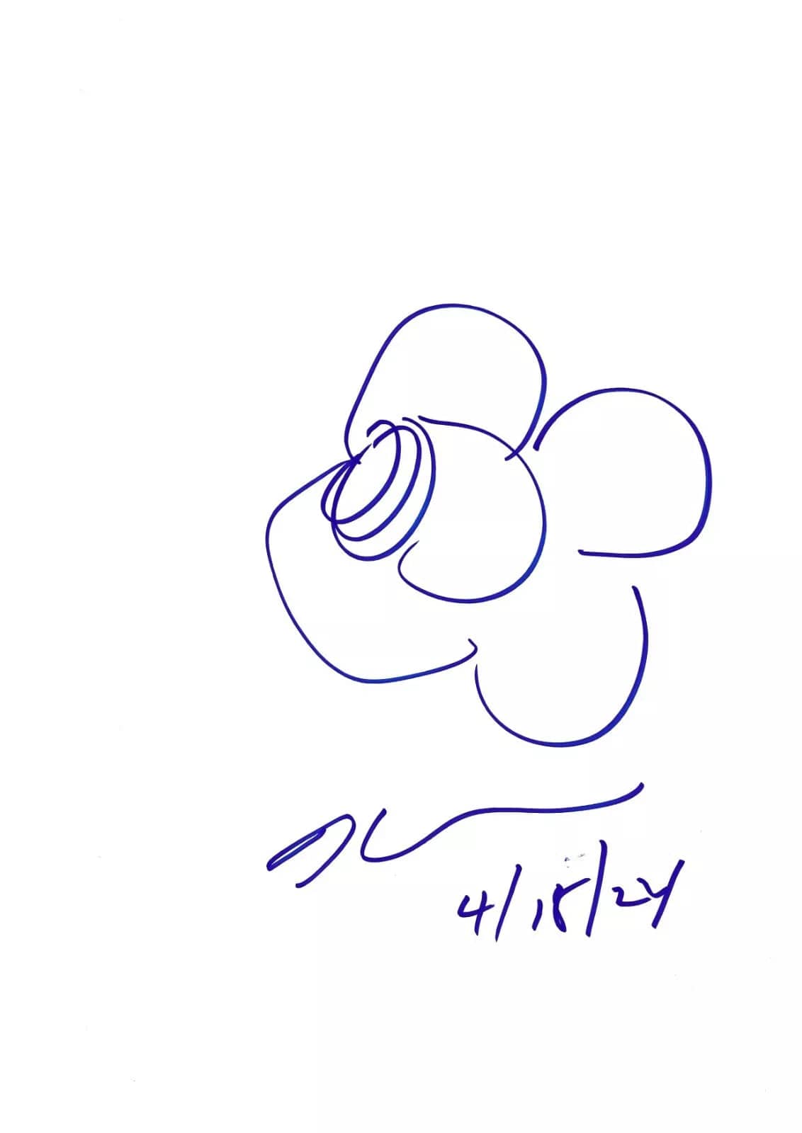 Jeff Koons Authentic Autographed Artwork Sketch Original Drawing #2