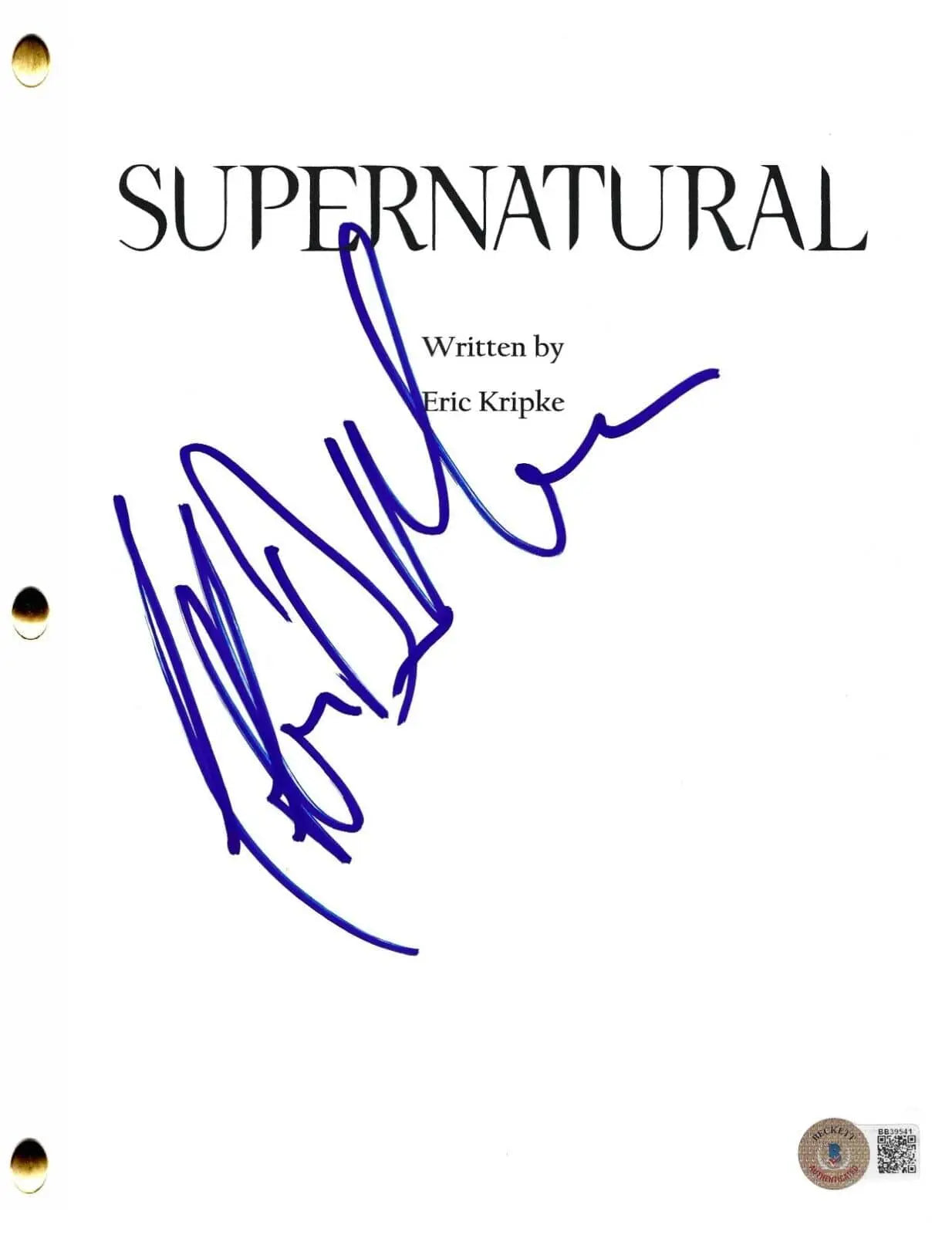 Jeffrey Dean Morgan Authentic Autographed 'Supernatural' Pilot Script