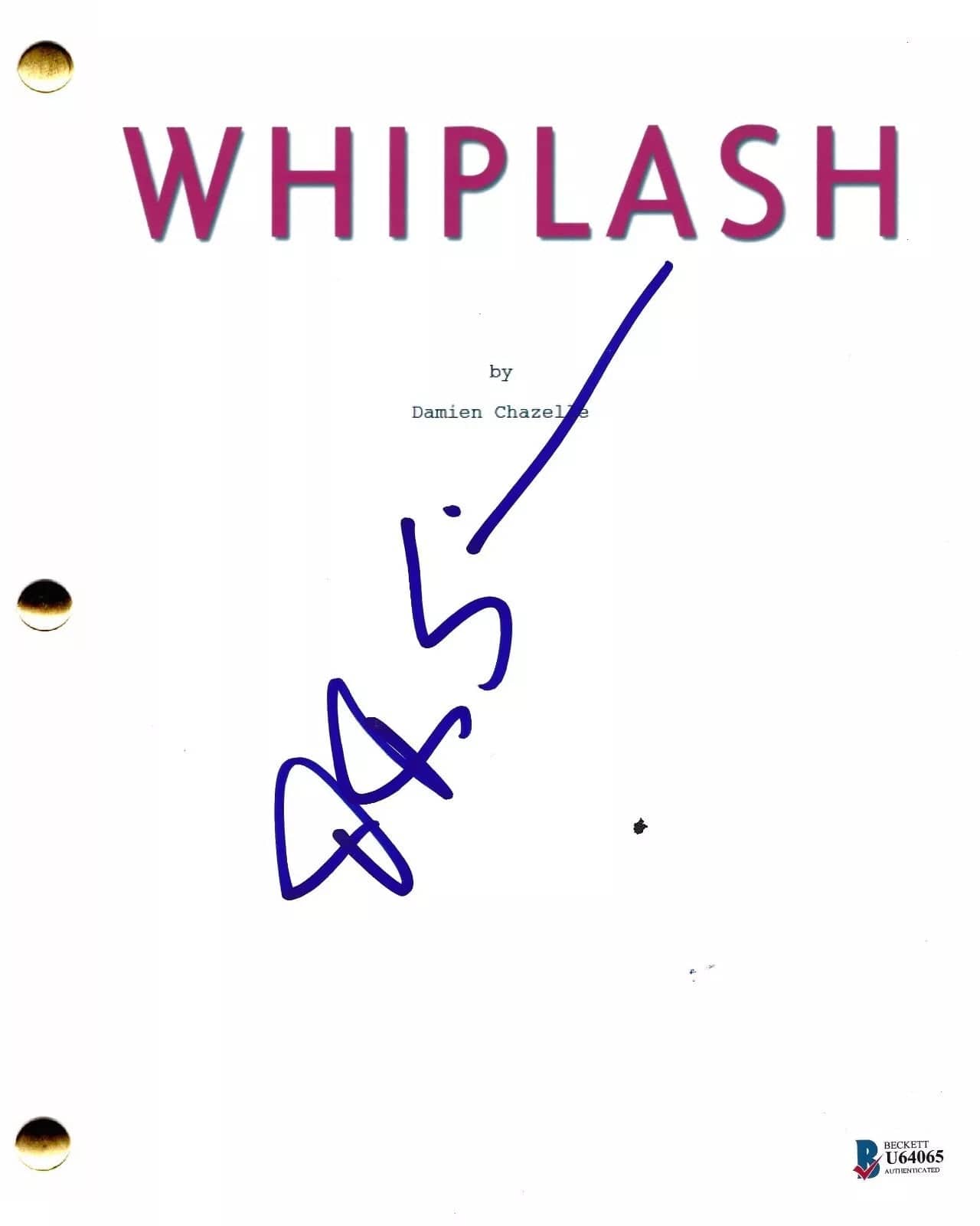 JK Simmons Signed Whiplash Script | PTS COA