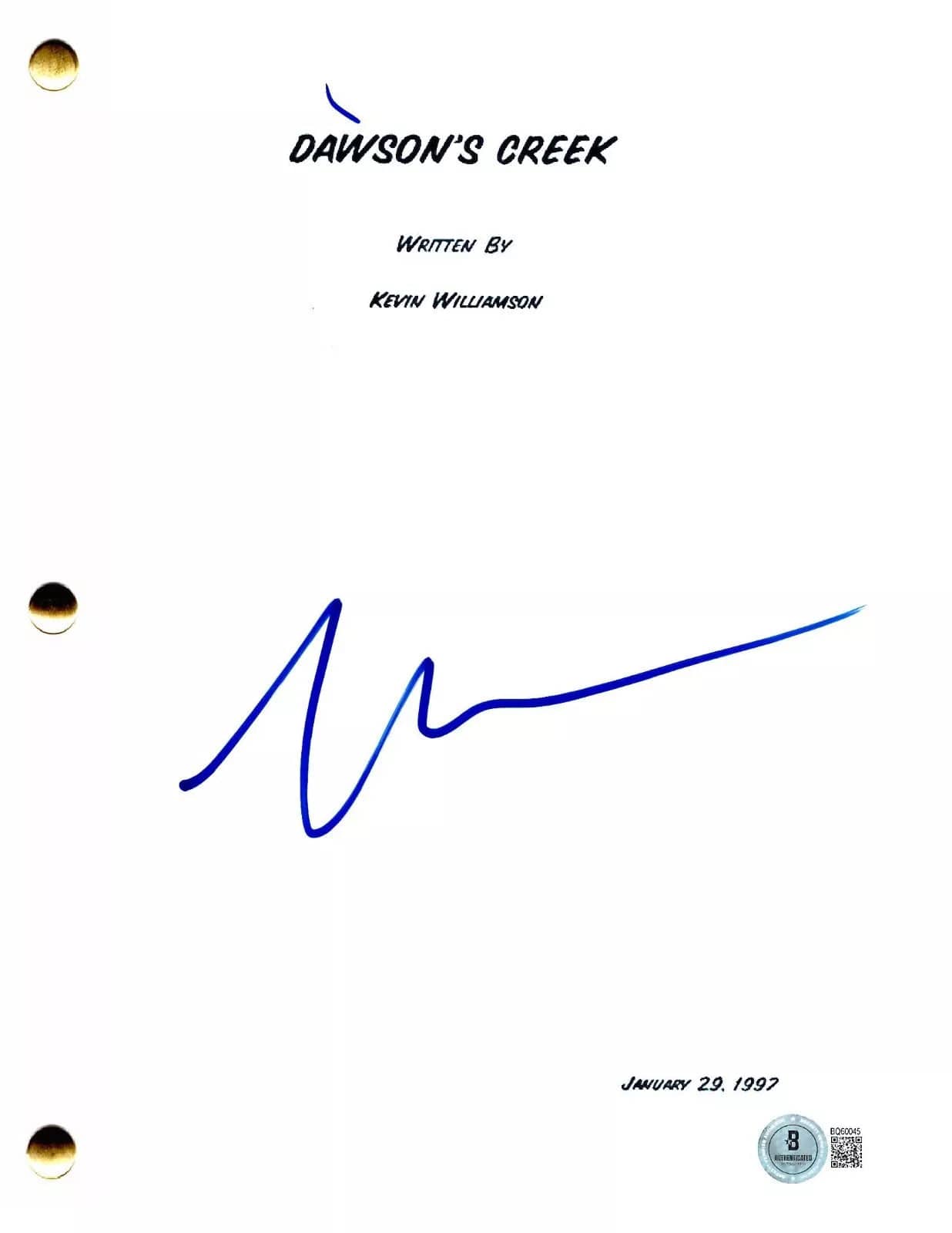 Katie Holmes Signed Dawson's Creek Script - Beckett COA