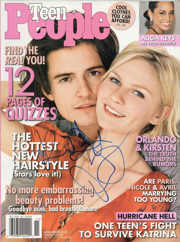 Kristen Dunst, Orlando Bloom Authentic Autographed Teen People Magazine