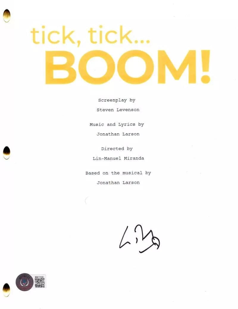 Lin Manuel Miranda Authentic Autographed Tick, Tick, Boom! Script