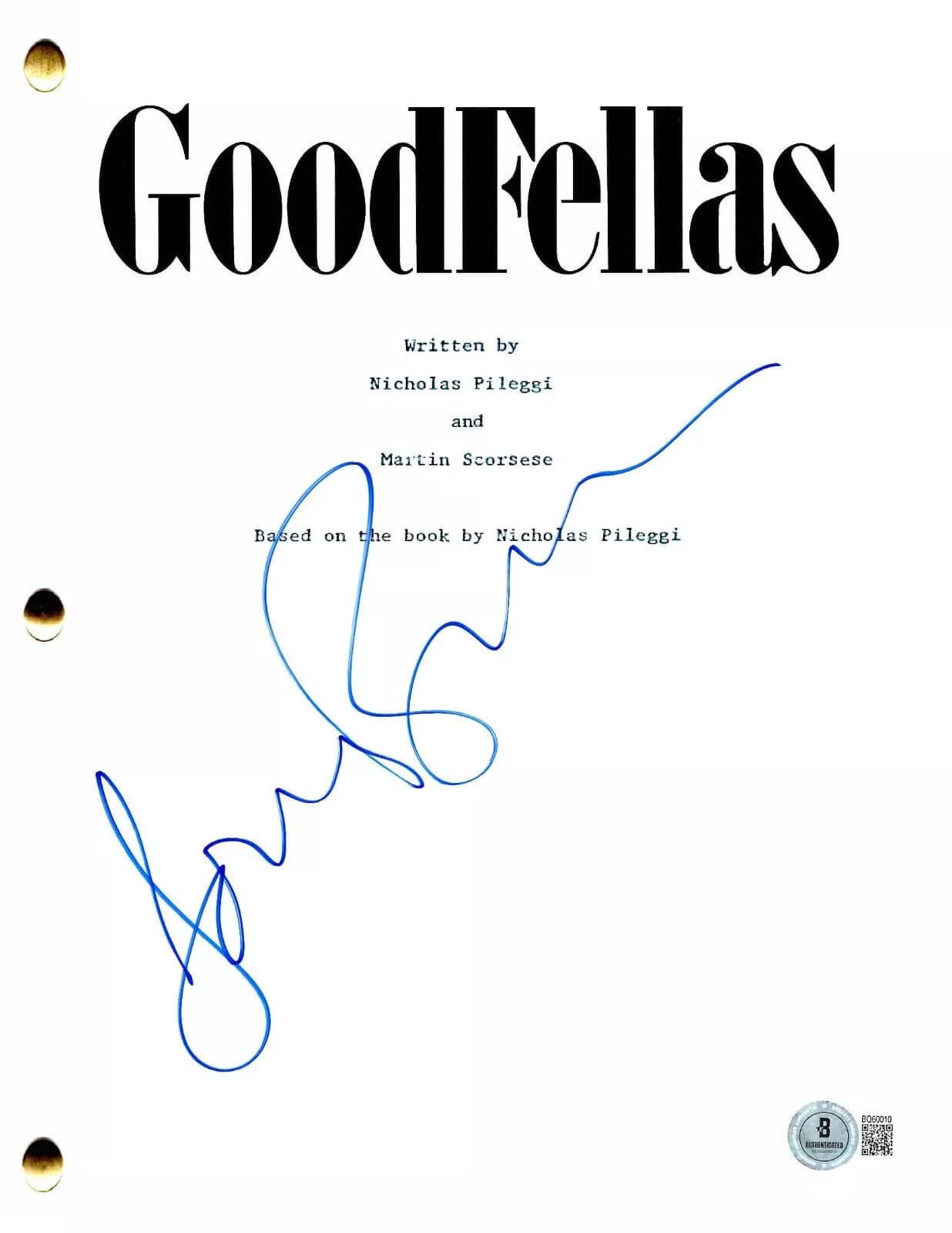 Lorraine Bracco Signed Script from GoodFellas Beckett COA