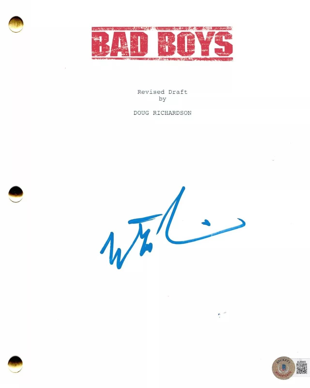 Martin Lawrence Signed Script from Bad Boys Beckett COA